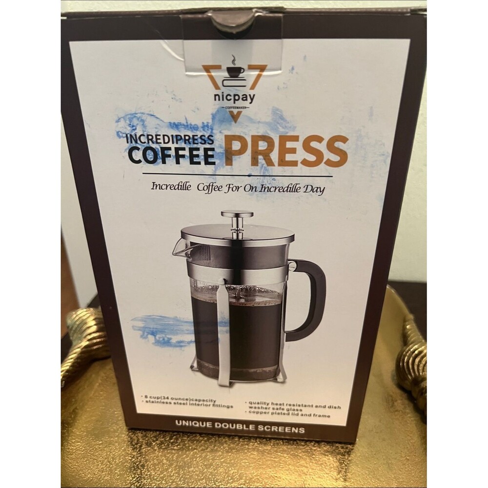 #2239** Incredible Coffee Press - Brown Finish by unique double screen - Picture 5 of 16